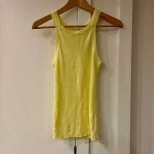 Wilfred Free lemon-yellow ribbed tank – size XS